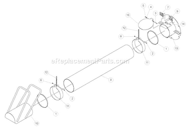 HoseáAssembly Diagram and Parts List for DL12725  Bear Cat Chipper Shredder